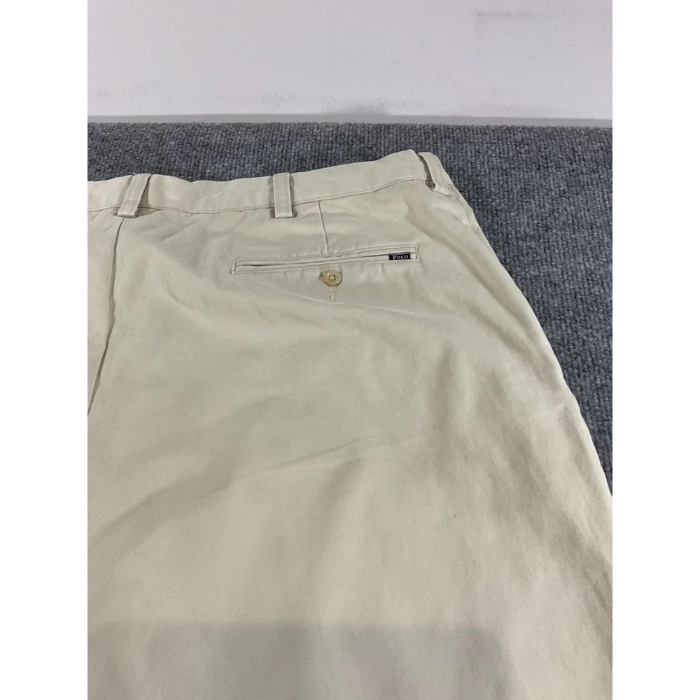 Polo Ralph Lauren Classic Fit Chino Pants Men's 38x30 Beige Khaki Flat Front Cas